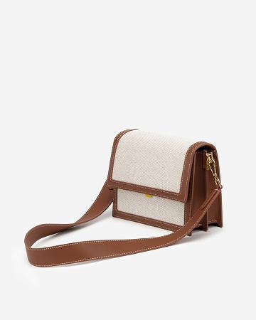 JW PEI Mini Flap Women Crossbody Bags Beige | CA1063MA