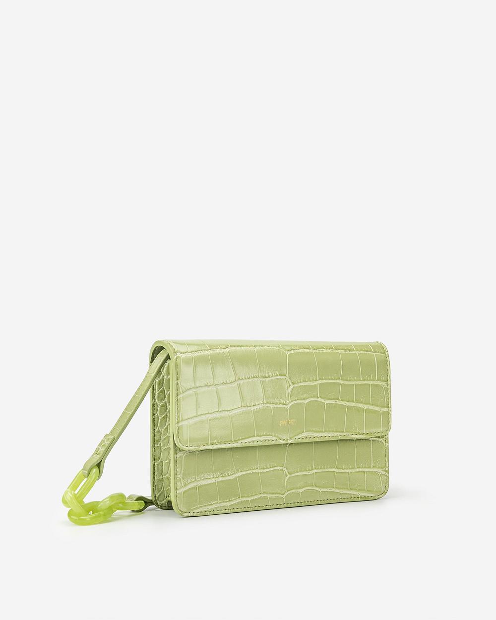 JW PEI Julia Acrylic Chain Women Crossbody Bags Olive / Green | CA1029KI