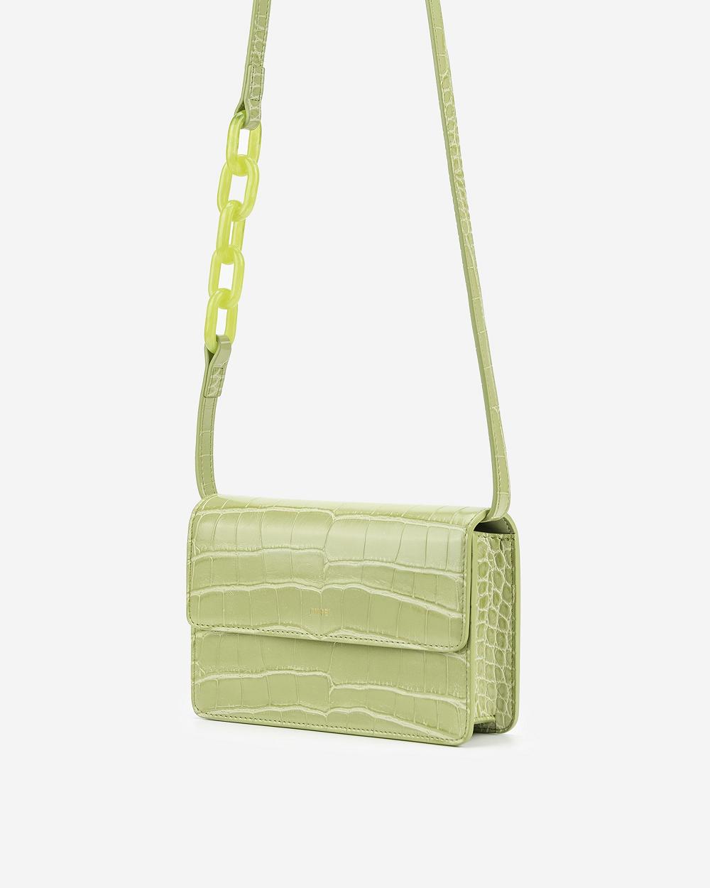 JW PEI Julia Acrylic Chain Women Crossbody Bags Olive / Green | CA1029KI