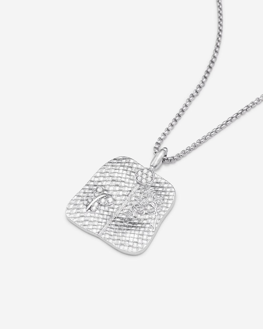 JW PEI Plantain Fan Pendant Necklace Women Jewelry Silver / White | CA1458TV