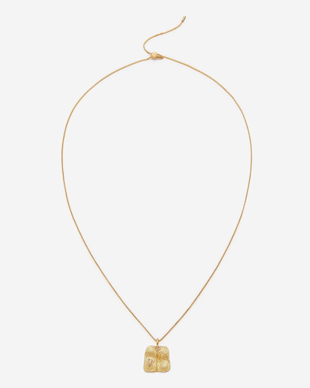 JW PEI Plantain Fan Pendant Necklace Women Jewelry Gold / White | CA1460UT
