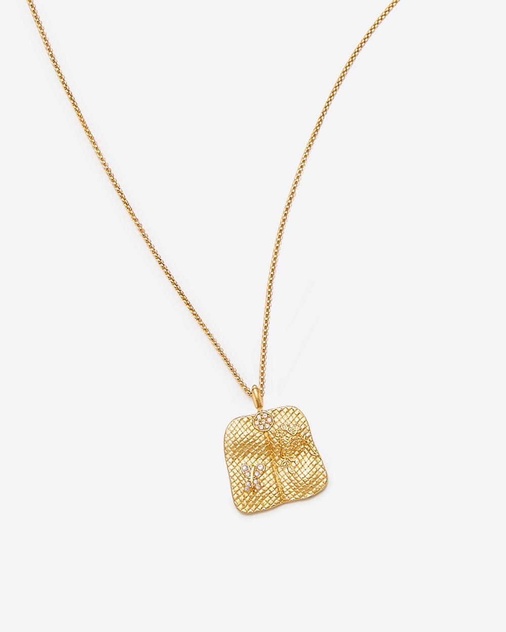 JW PEI Plantain Fan Pendant Necklace Women Jewelry Gold / White | CA1460UT